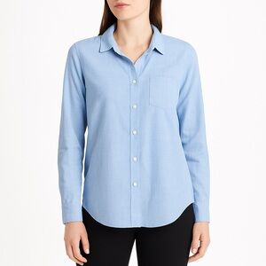 Daily Ritual Light Blue Cotton Button-Up Shirt | Size L